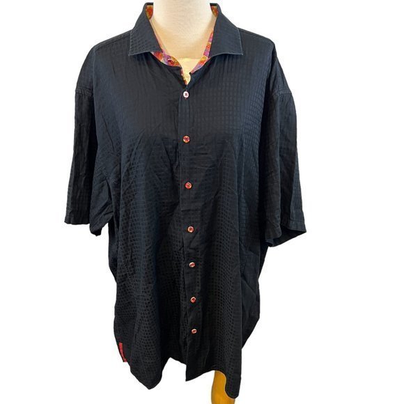 7 DOWNIE‎ ST. Black Waffle Short Sleeve Shirt (3X) - Picture 8 of 8